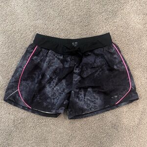 Champion Women's Black Athletic Shorts with Pink Piping
